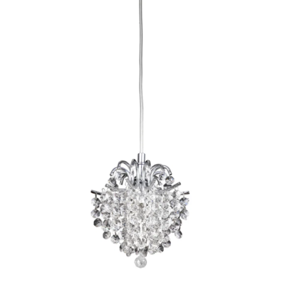 Pendente Fiore Bella Cromado e Transparente (d)26cm (a)24cm 1xg9 40w