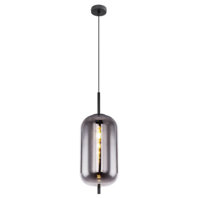 Pendente Tres Bella Preto e Fume (d)22cm (a)59.5cm